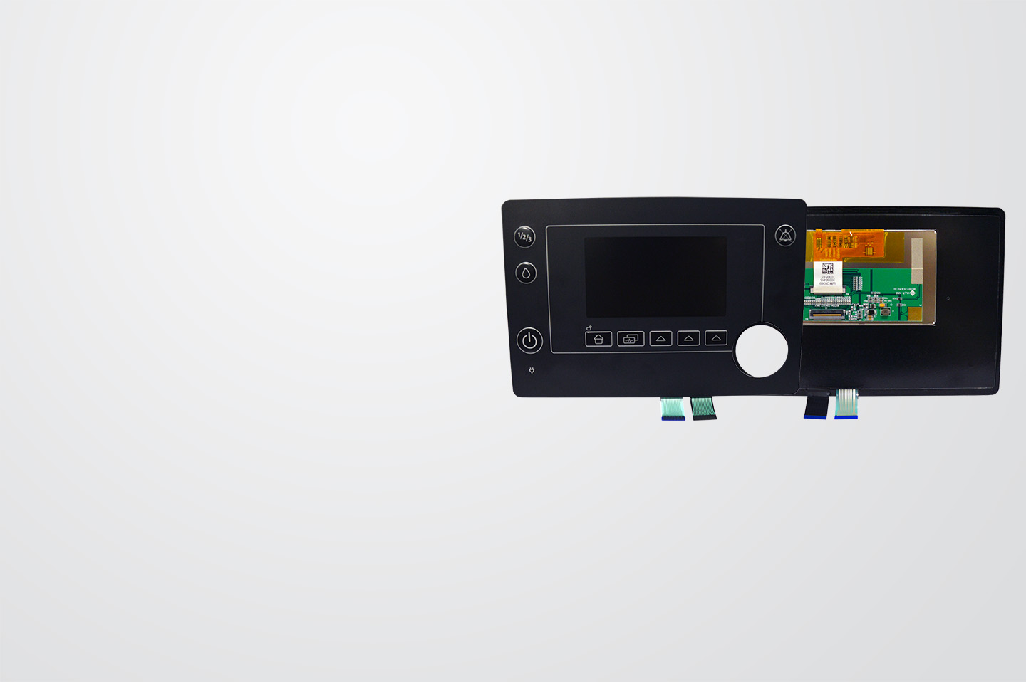 Folietastatur kombinationer med display og PCB